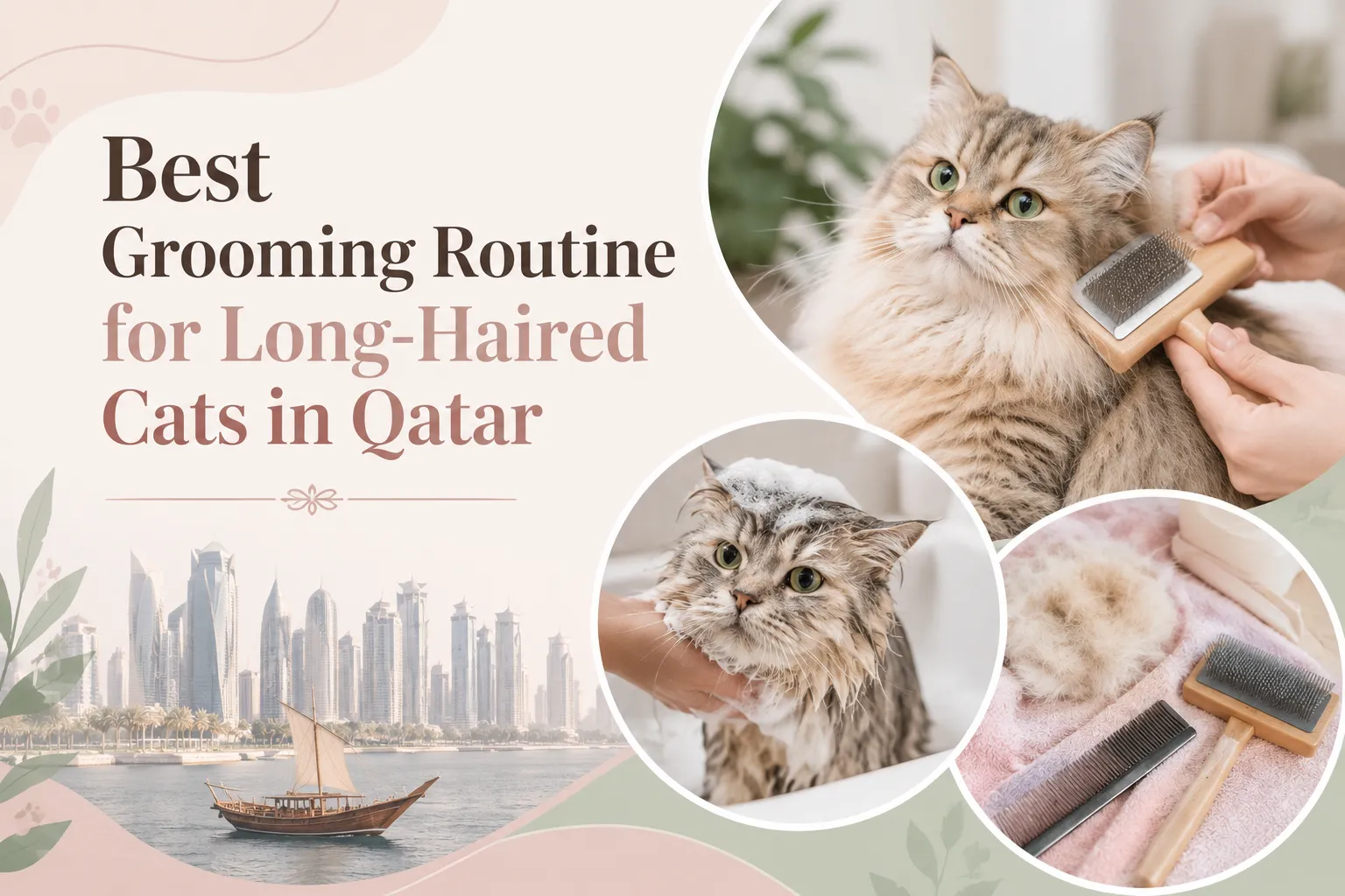 Best Grooming Routine for Long-Haired Cats in Qatar