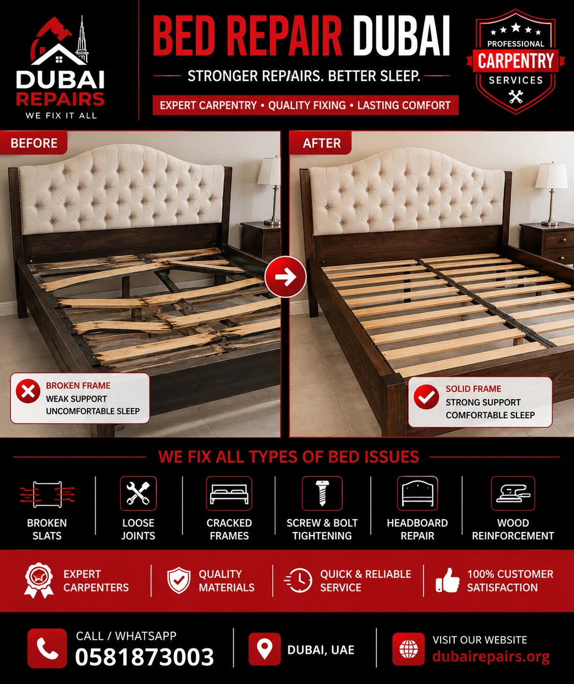 Bed Repair Dubai — When Your Bed Breaks, Here's What You Should Know