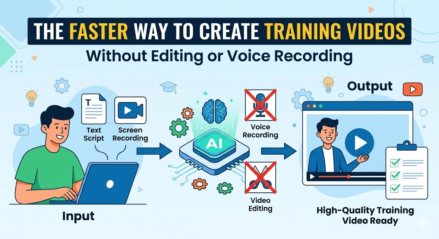 The Faster Way to Create Training Videos Without Editing or Voice Recording