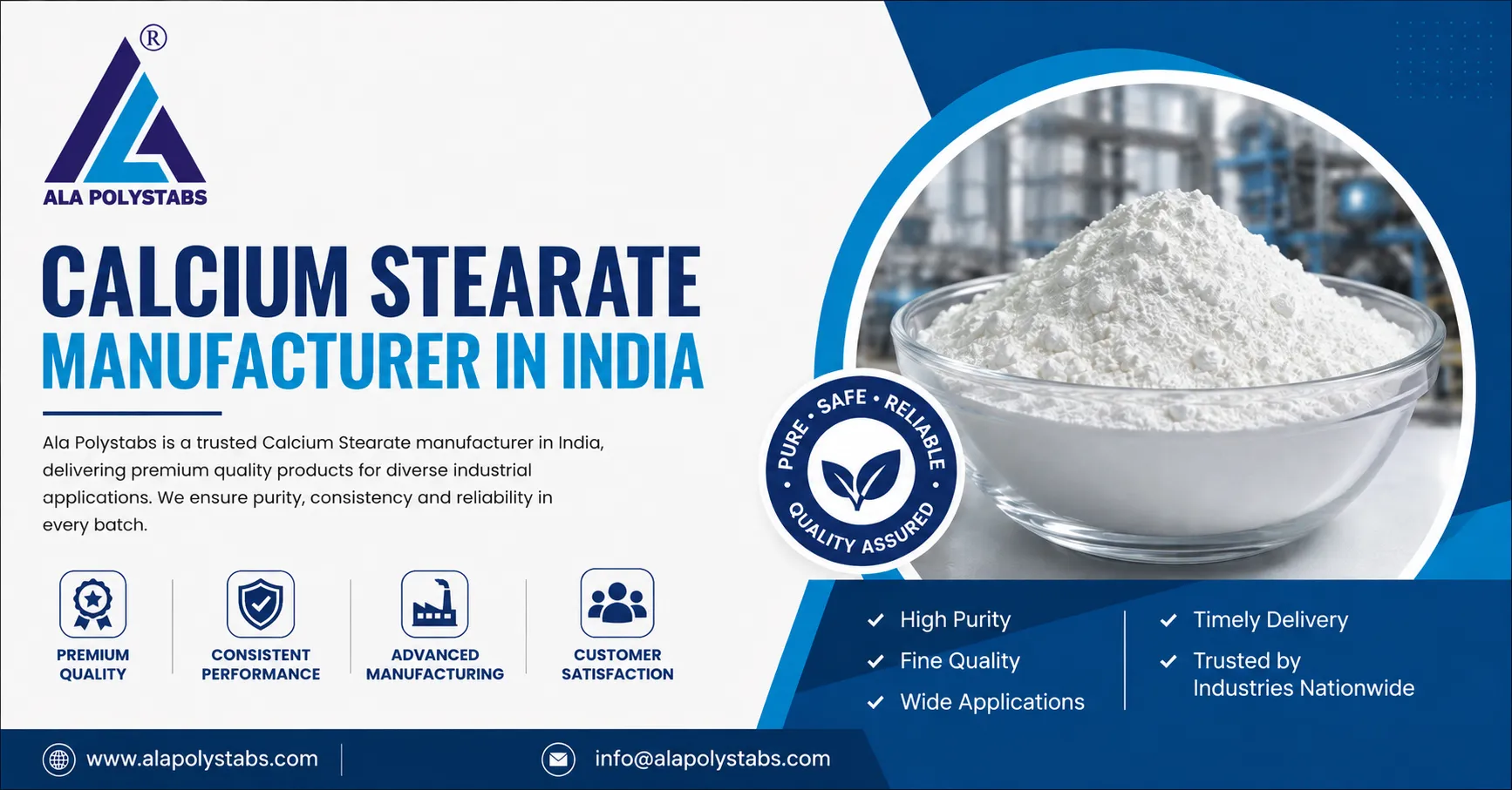 Top 10 Qualities of Trusted Calcium Stearate Manufacturer in India