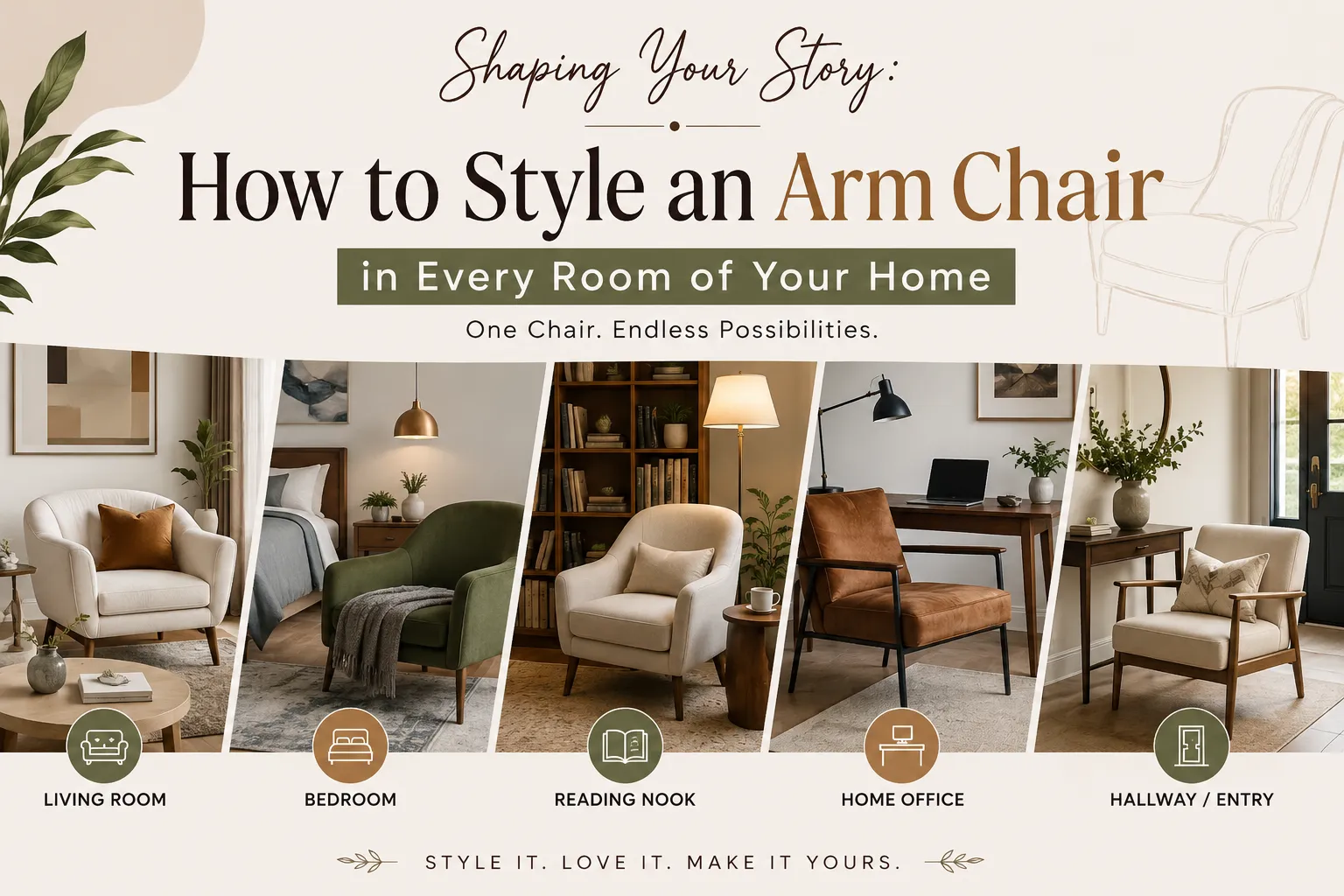 Shaping Your Story: How to Style an Arm Chair in Every Room of Your Home