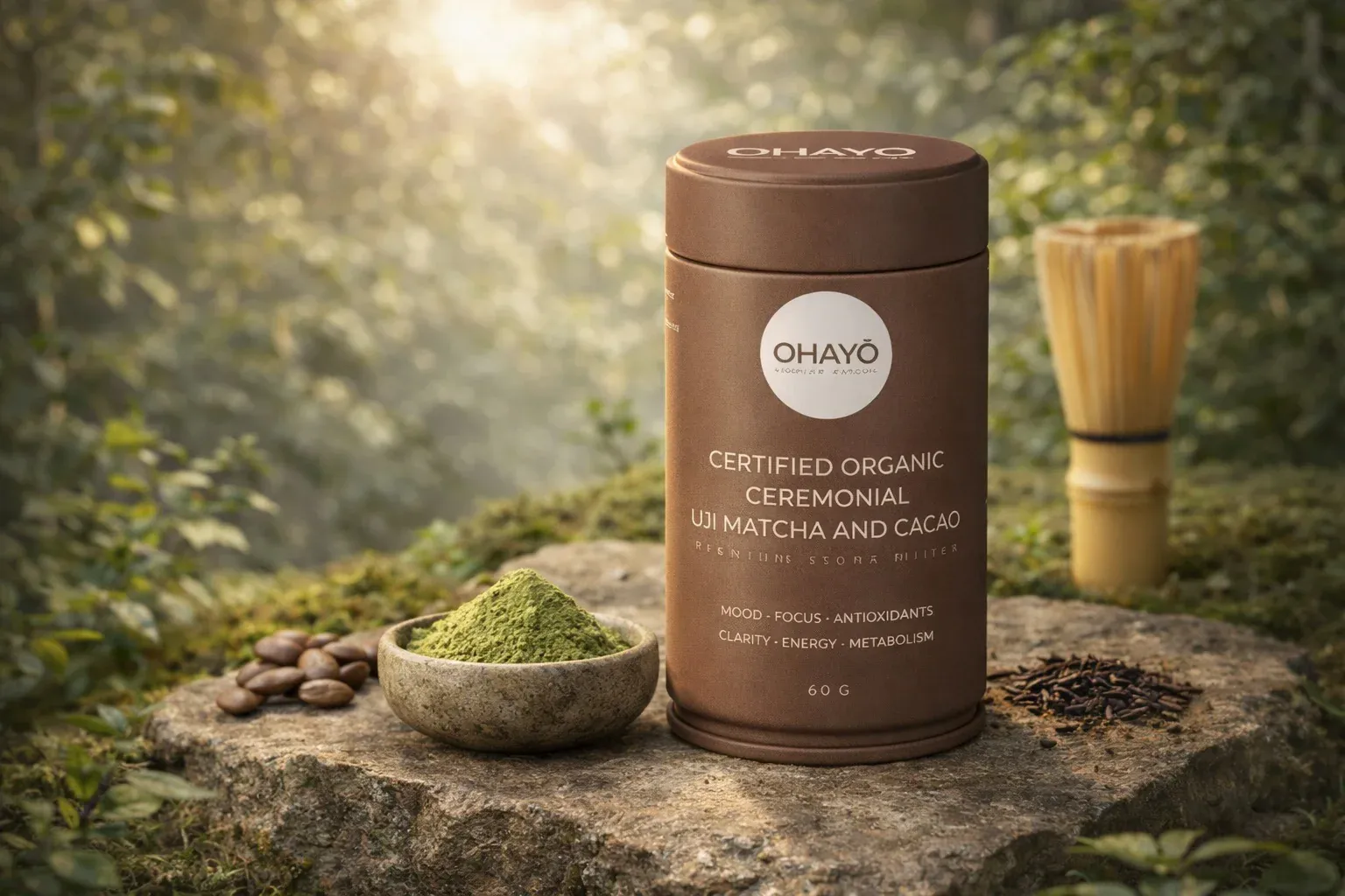 A Luxurious Blend of Certified Organic Matcha & Cacao | OHAYŌ Modern Matcha