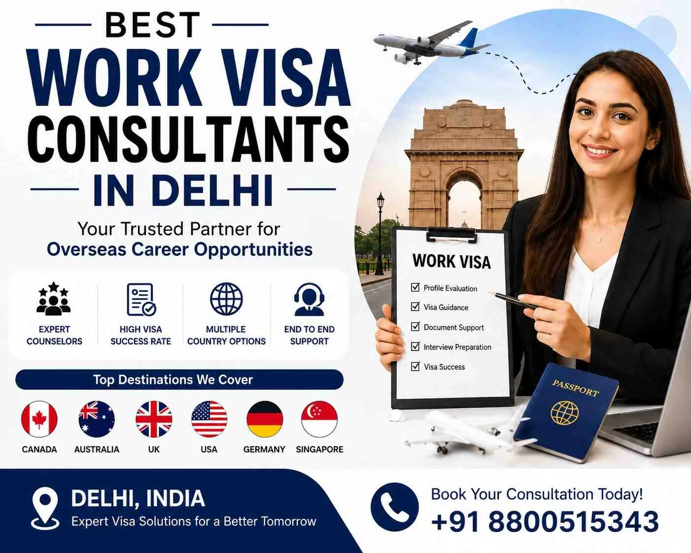 How to Select Best Work Visa Consultants in Delhi for Jobs Abroad