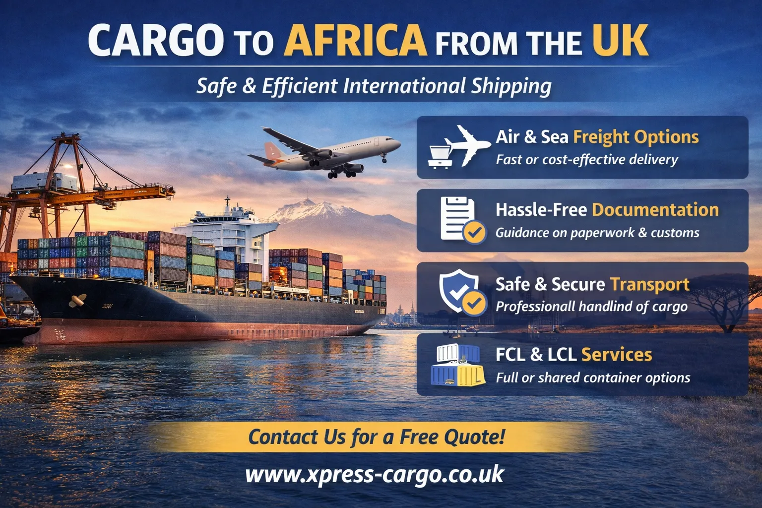Expand Trade Opportunities With Cargo Services to Africa