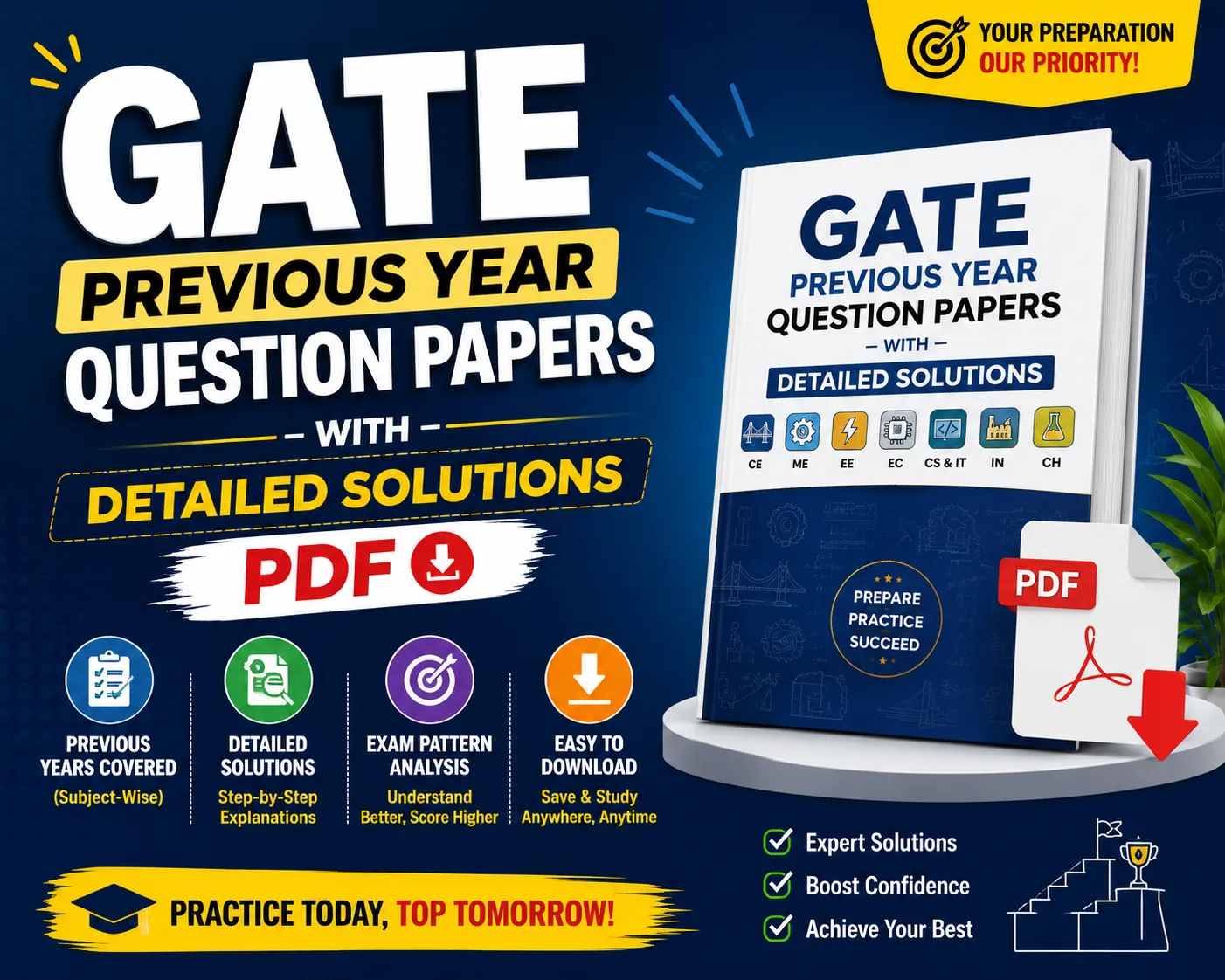 GATE previous year question papers – With Detailed Solutions PDF