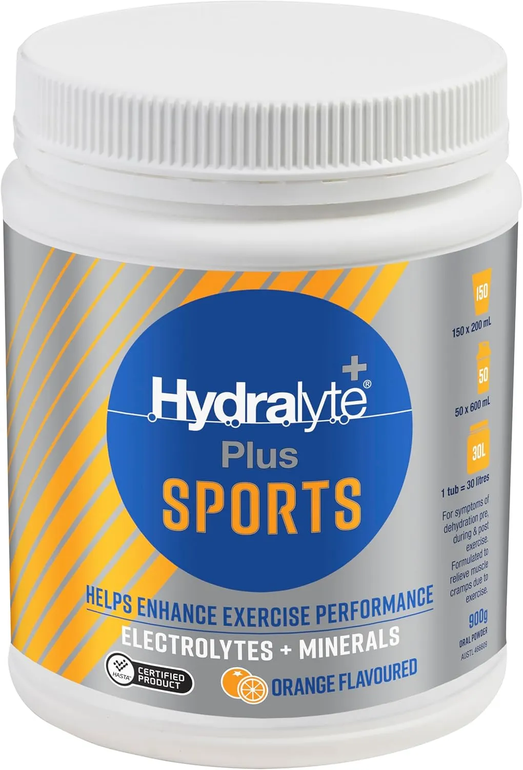 Hydralyte Plus Sports Powder Orange for Hydration During Exercise and Recovery