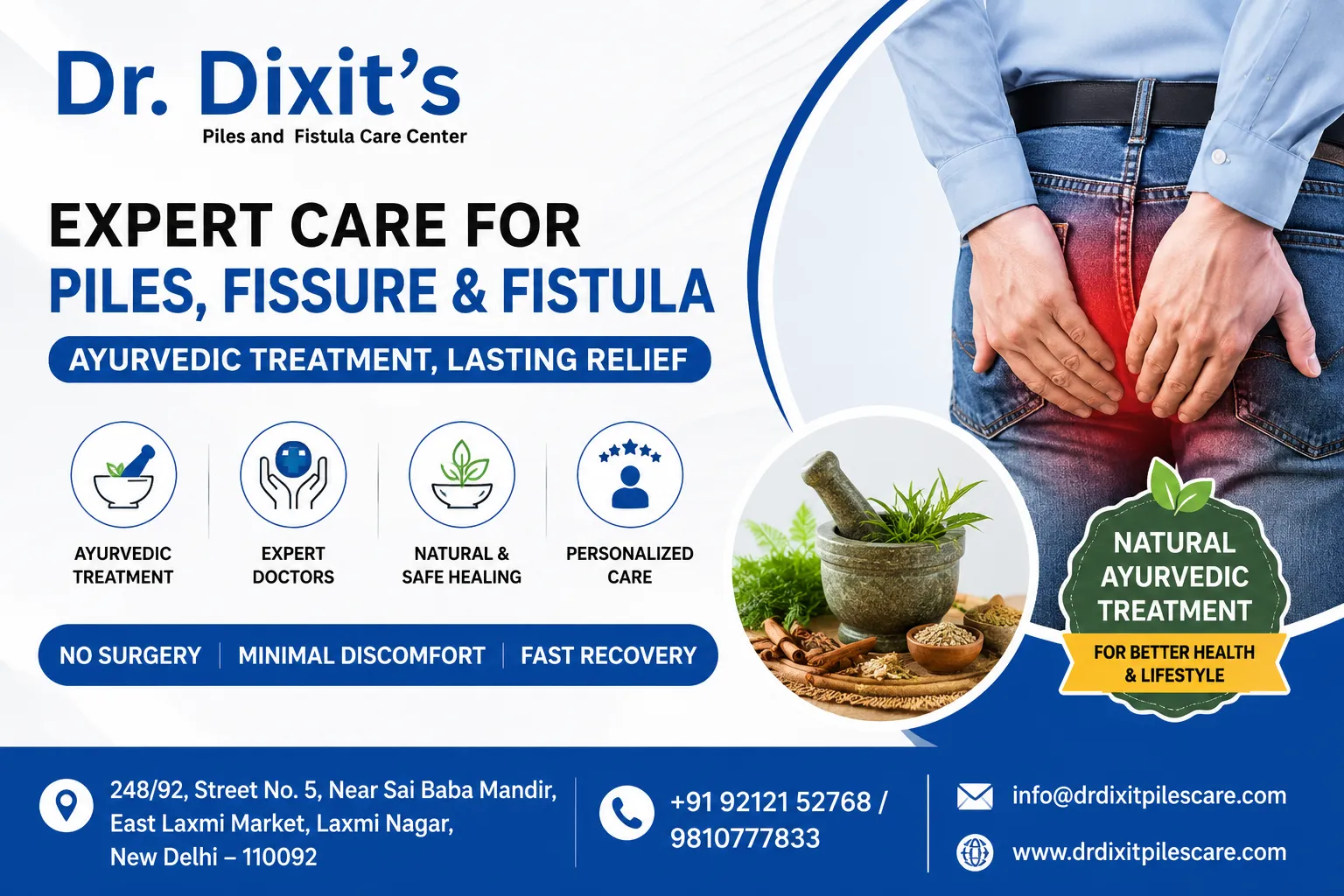 Piles Specialist Doctor in Laxmi Nagar, Delhi: Get Safe & Natural Relief with Ayurvedic Care
