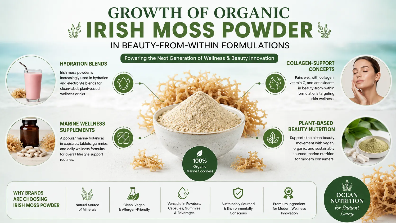 Why Organic Irish Moss Powder Is Gaining Attention in Beauty-from-Within Formulations