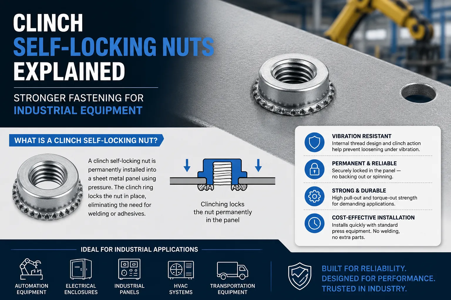 Clinch Self-Locking Nuts Explained: Stronger Fastening for Industrial Equipment