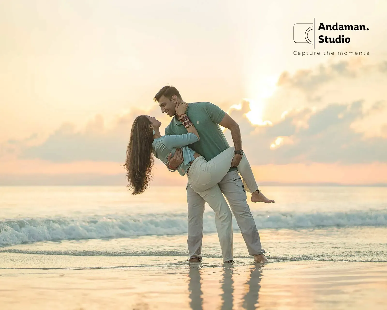 Romantic Sunset Photoshoot at Radhanagar Beach with Andaman Studio