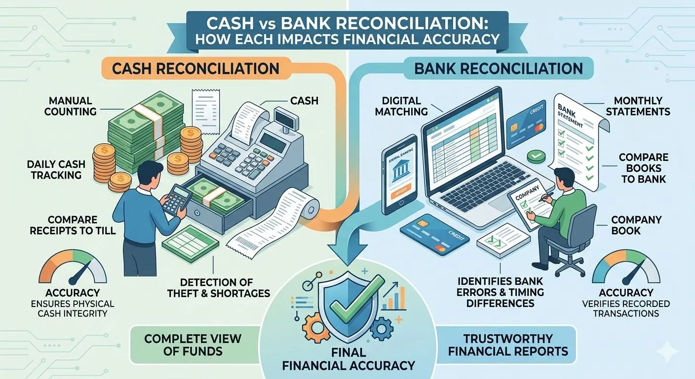 Cash vs Bank Reconciliation: How Each Impacts Financial Accuracy