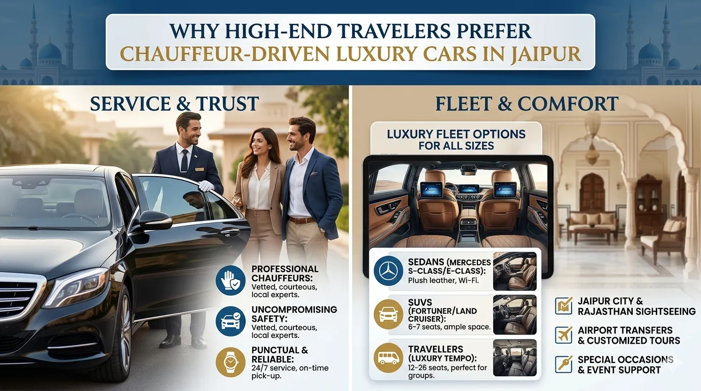 Why High-End Travelers Prefer Chauffeur-Driven Luxury Cars in Jaipur