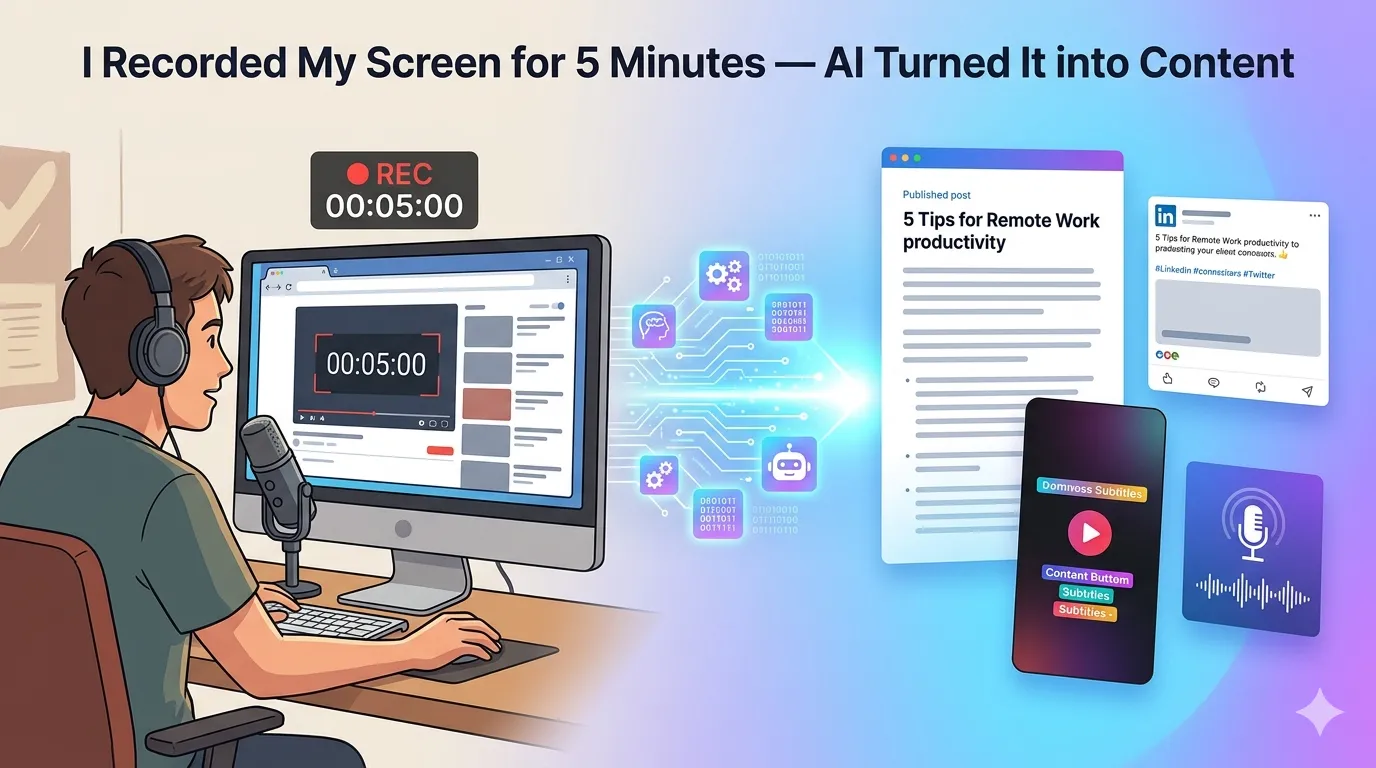 I Recorded My Screen for 5 Minutes — AI Turned It into Content