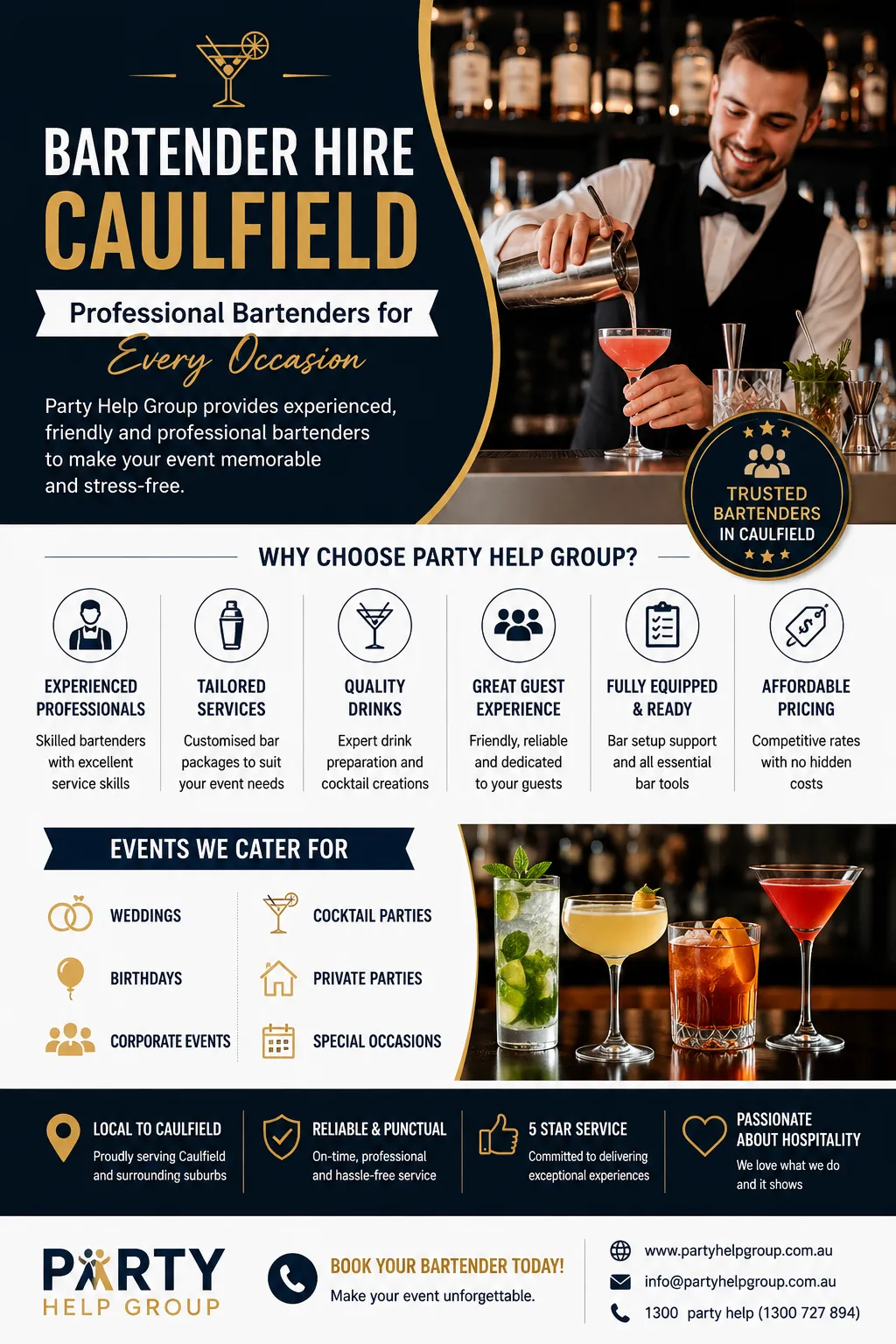 Reasons for Hiring Professional Cocktail Bartenders for Your Next Event in Caulfield