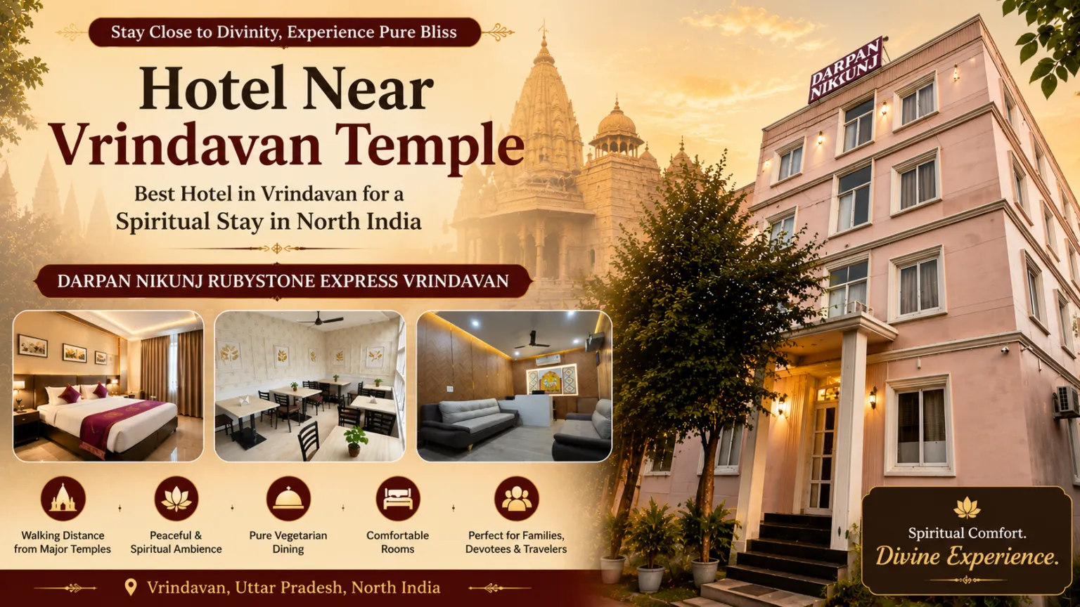 Hotel Near Vrindavan Temple: Best Hotel in Vrindavan for a Spiritual Stay in North India