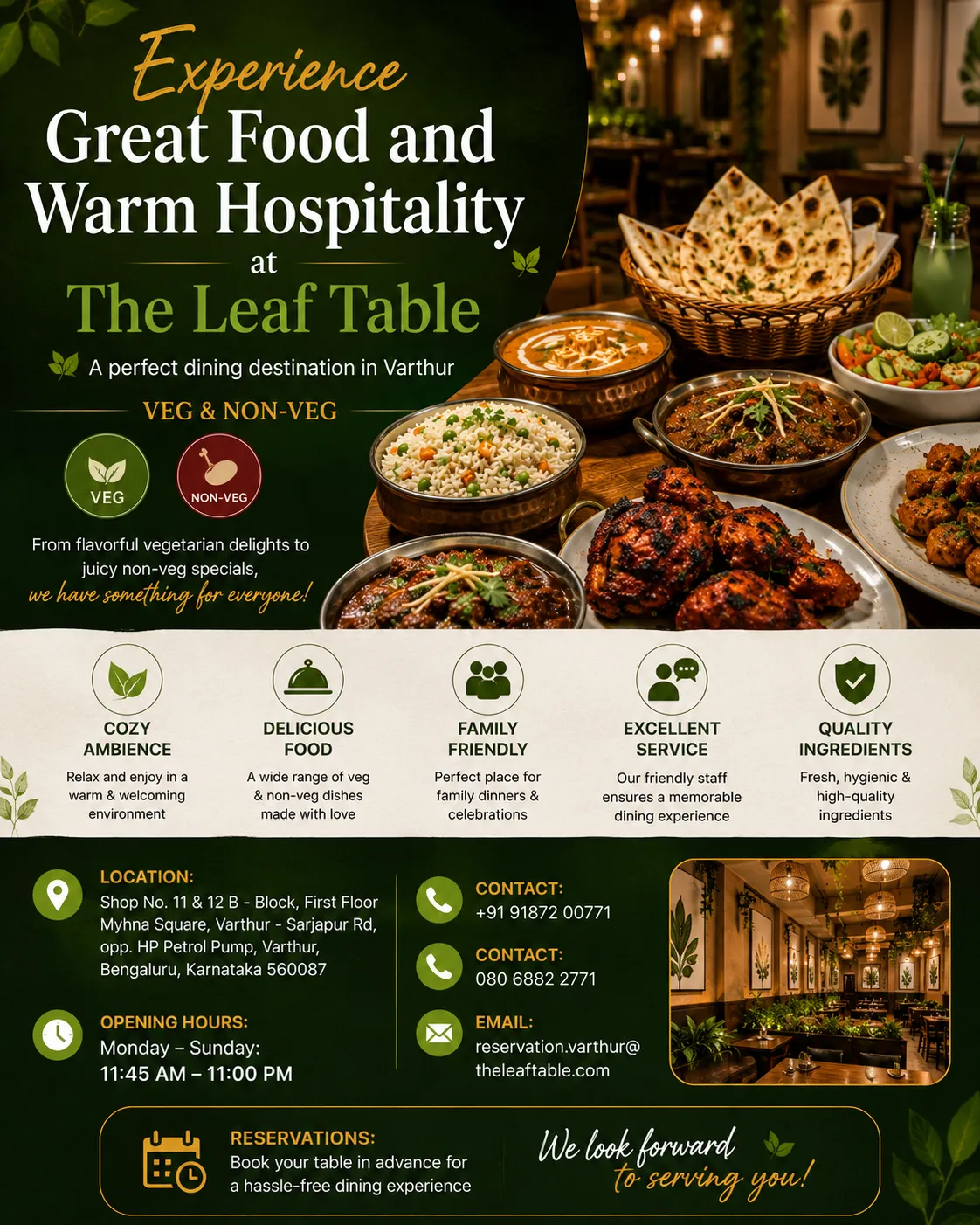 The Leaf Table – A Must-Visit Dining Destination for Food Lovers in Varthur