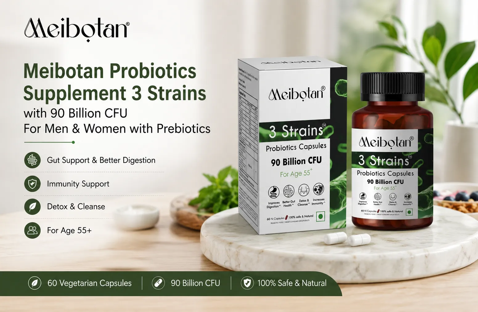 Meibotan Probiotics Supplement: The Best Probiotics Supplement for Digestion Problem Solution After 55