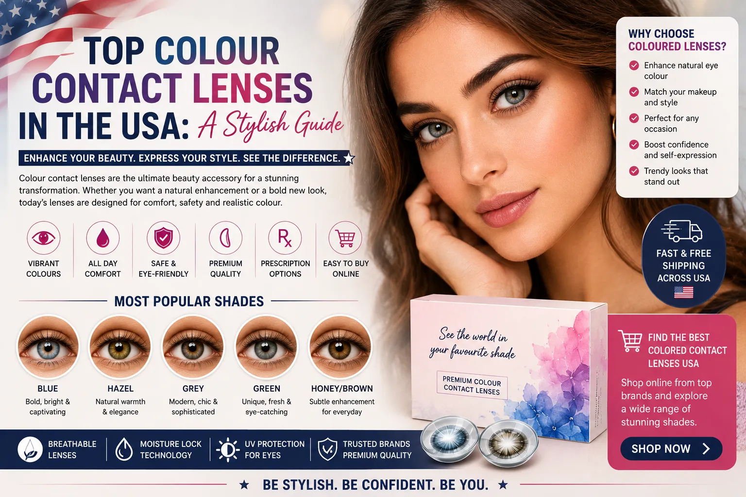 Top Colour Contact Lenses in the USA: A Stylish Guide