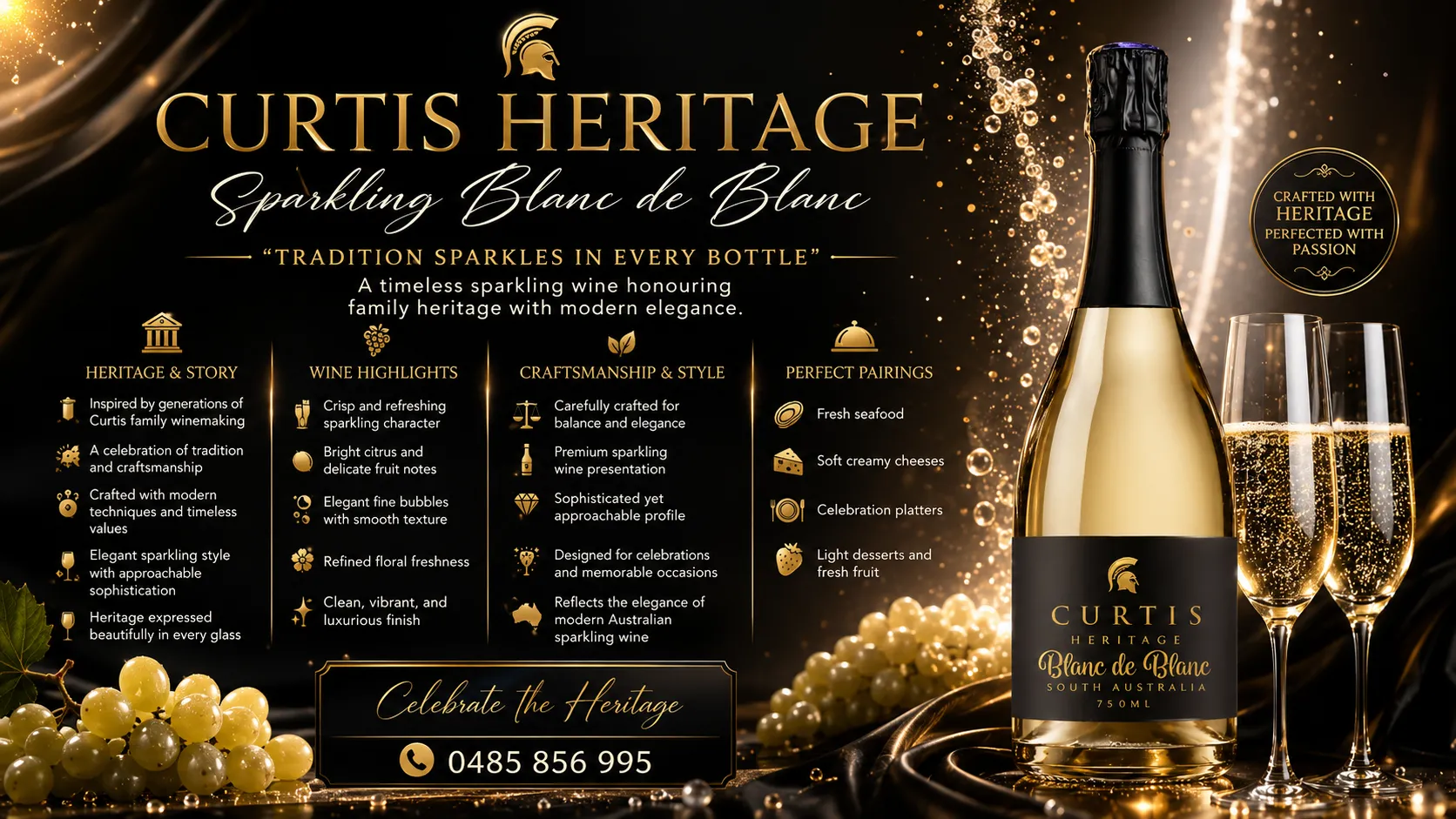 Buy Heritage Sparkling Blanc de Blanc Wine Online in McLaren Vale, South Australia