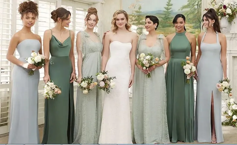 Dessy Bridesmaids Color Direction: Butter Yellow, Blush, and Navy for a Refined Bridal Party Aesthetic