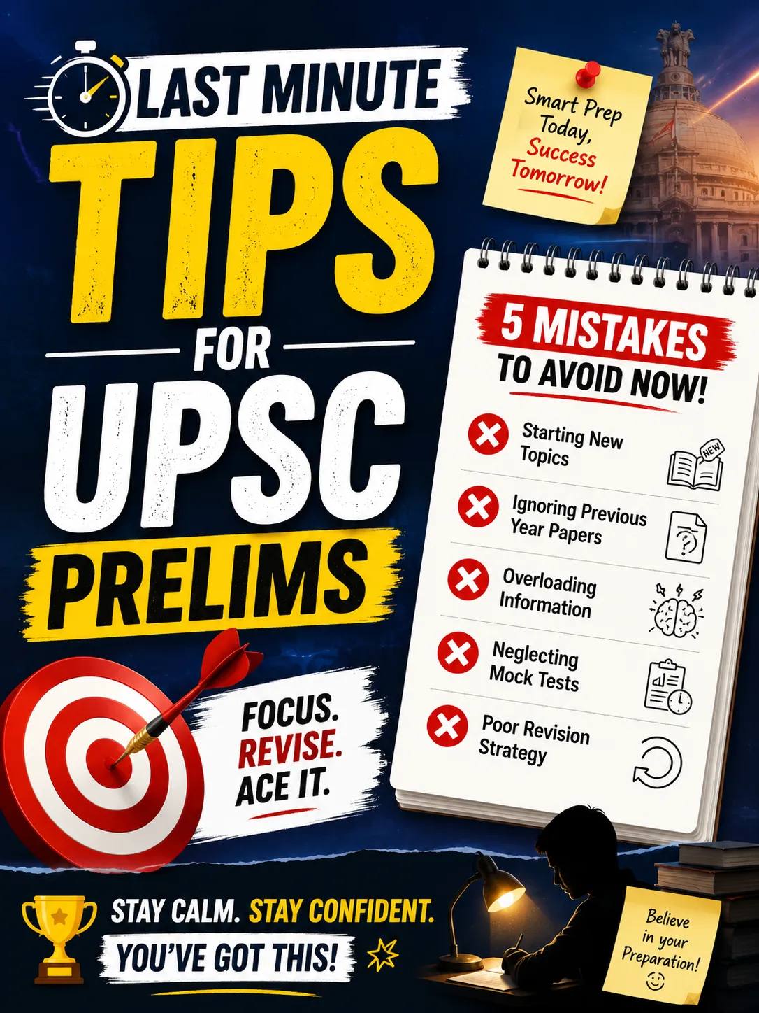 Last Minute Tips for UPSC Prelims: 5 Mistakes to Avoid Now