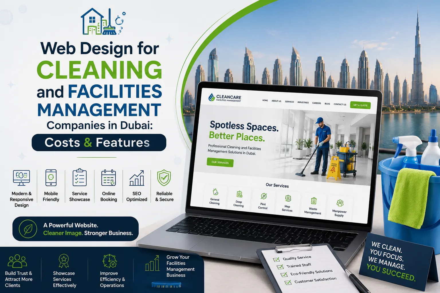 Web Design for Cleaning and Facilities Management Companies in Dubai: Costs & Features