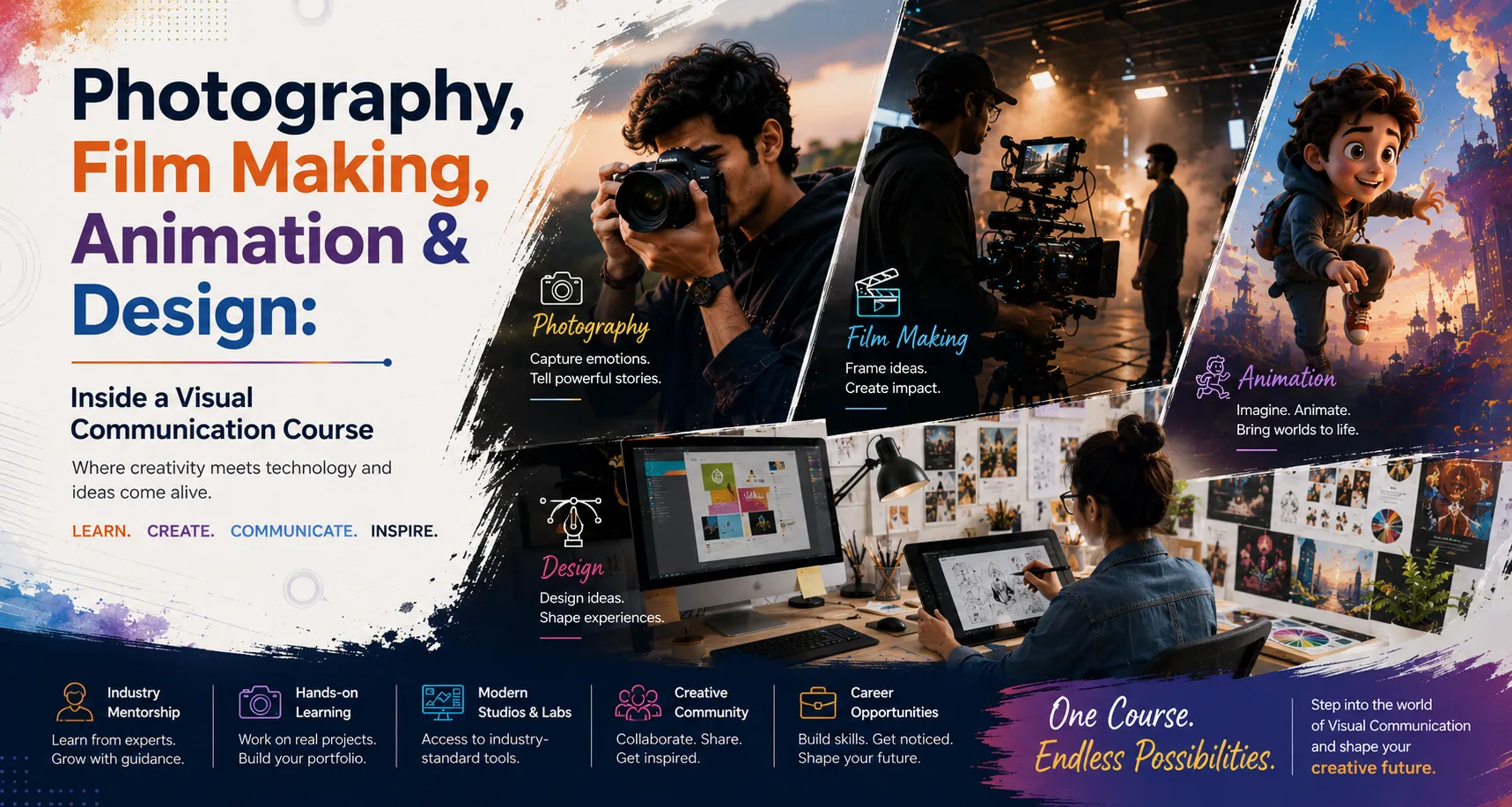 Photography, Film Making, Animation & Design: Inside a Visual Communication Course