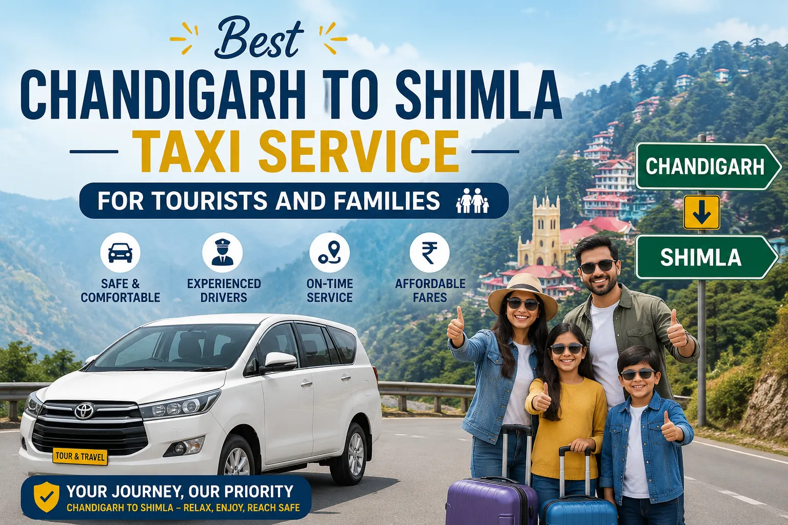 Best Chandigarh to Shimla Taxi Service for Tourists and Families