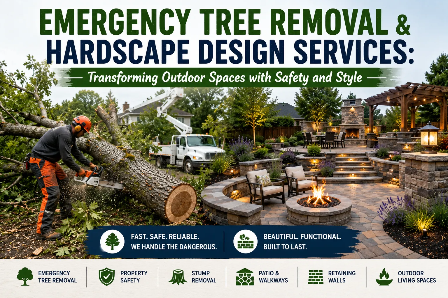 Emergency Tree Removal & Hardscape Design Services: Transforming Outdoor Spaces with Safety and Style
