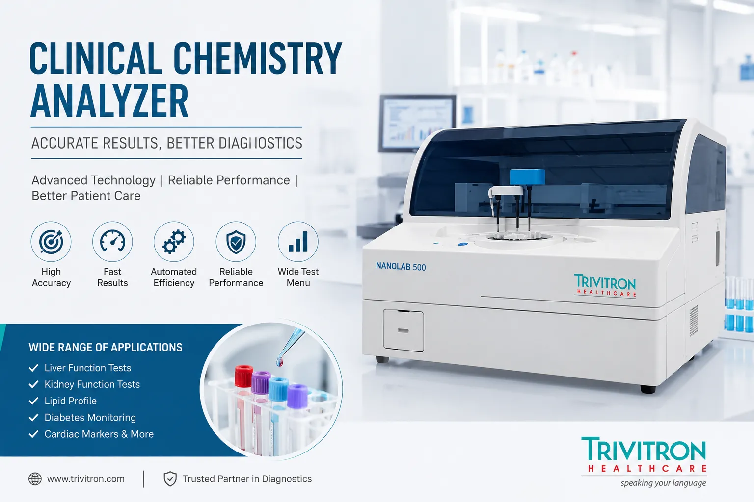 Clinical Chemistry Analyzer for Sale – Advanced Diagnostic Solutions by Trivitron Healthcare