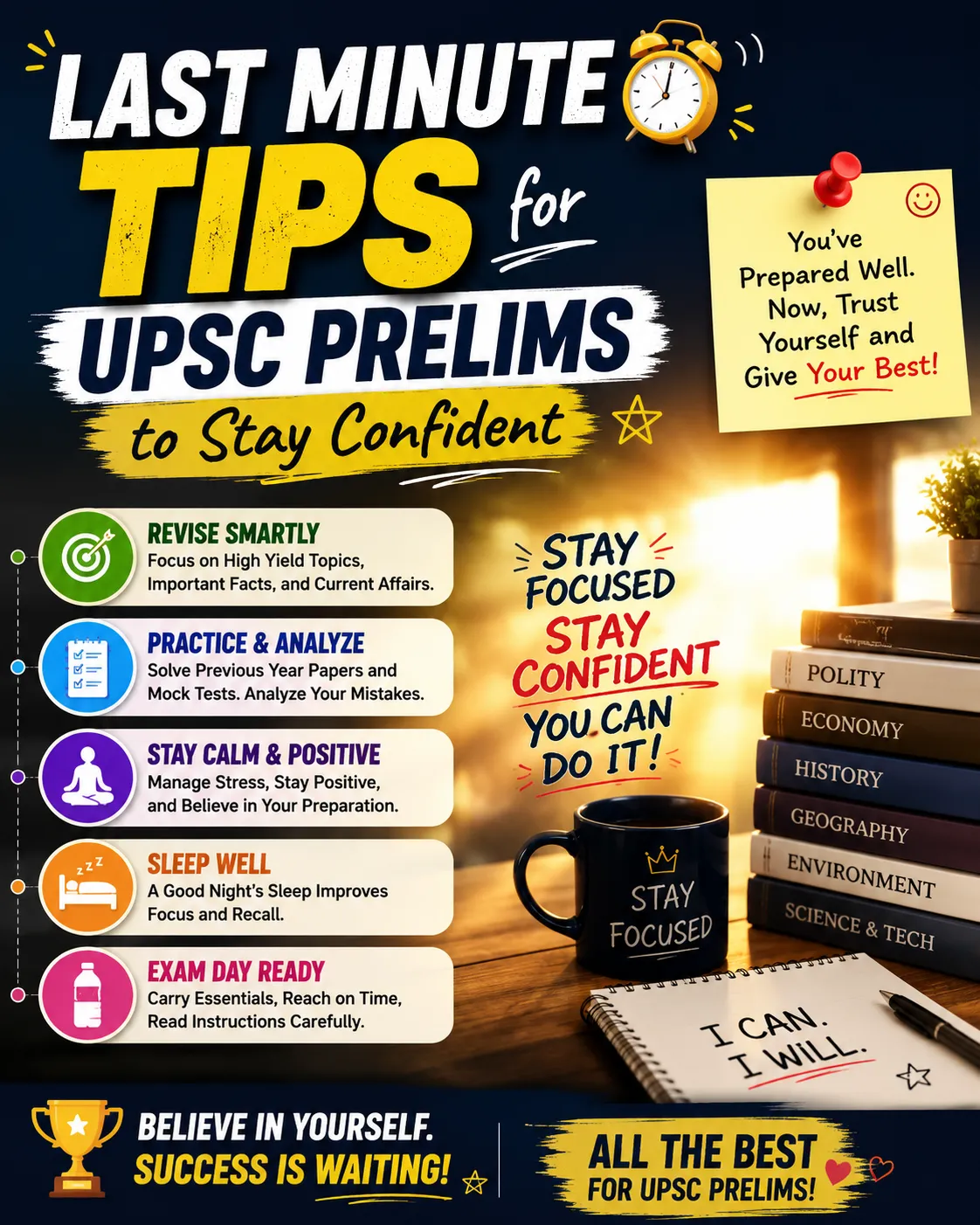Last Minute Tips for UPSC Prelims to Stay Confident