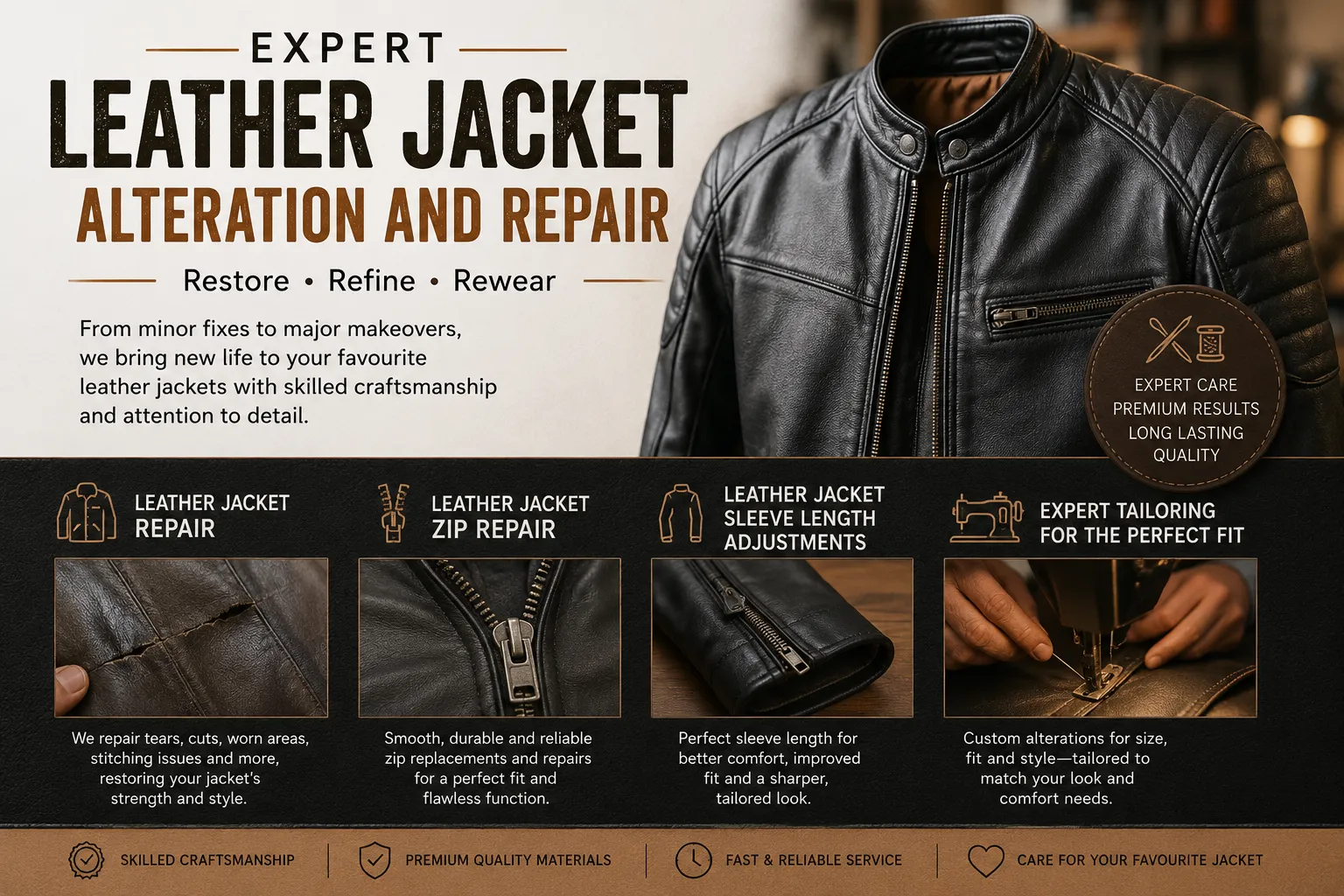 Leather Jacket Alteration and Repair