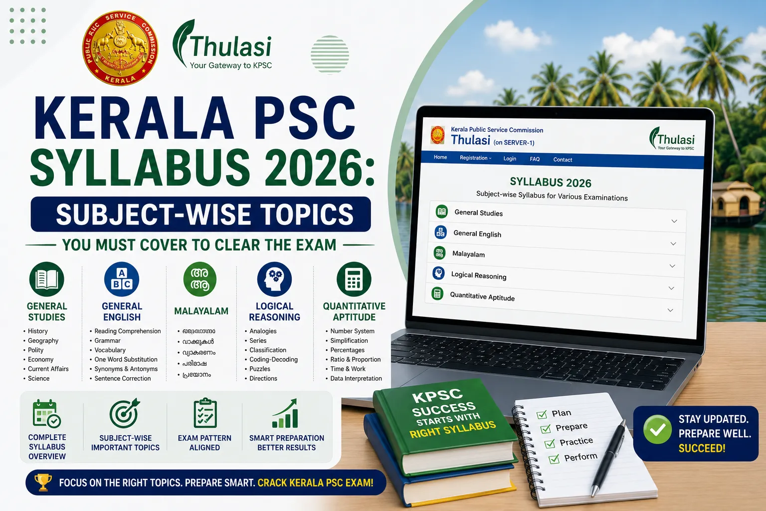 Kerala PSC Syllabus 2026: Subject-wise Topics You Must Cover to Clear the Exam