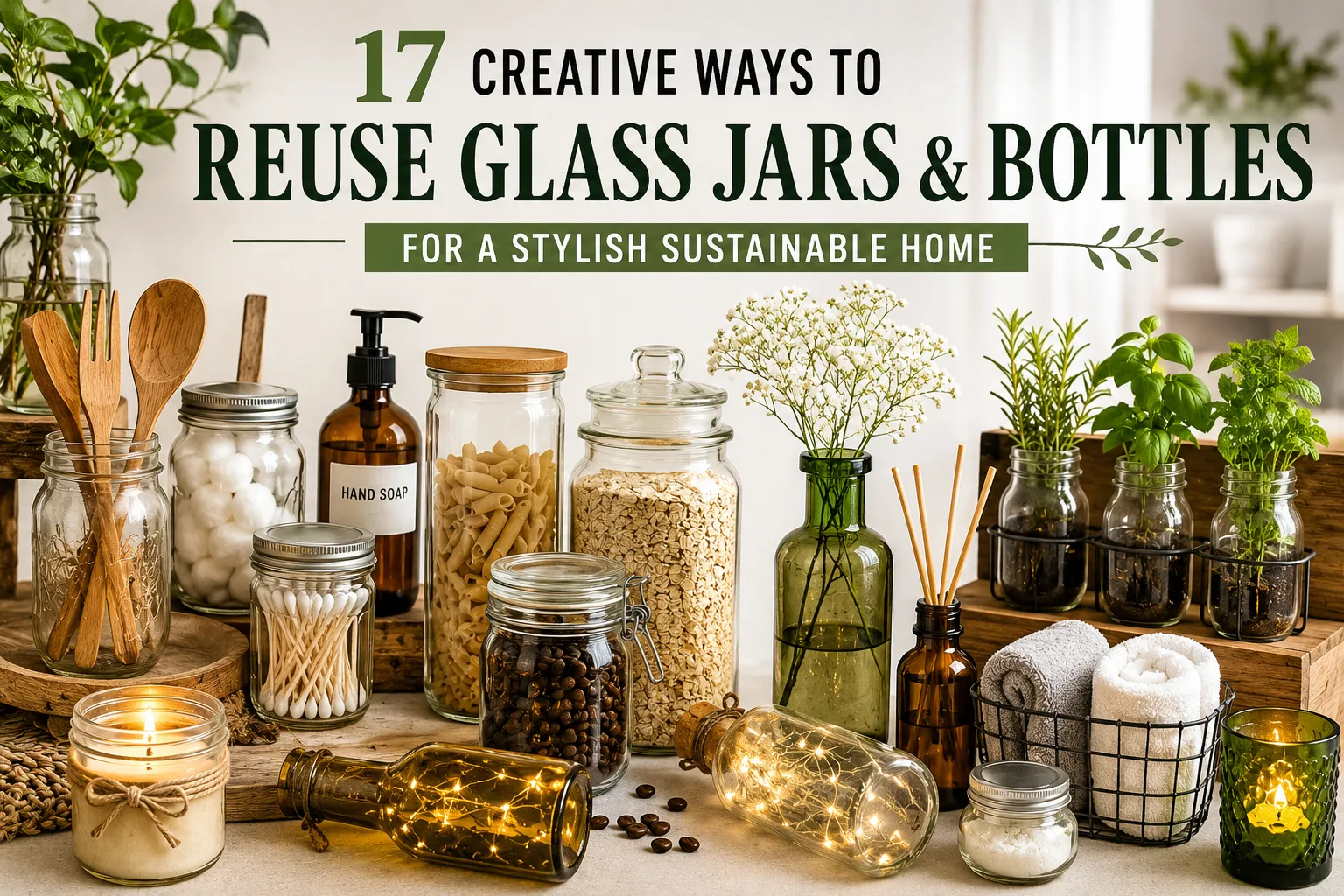 17 Creative Ways to Reuse Glass Jars & Bottles To Design A Home