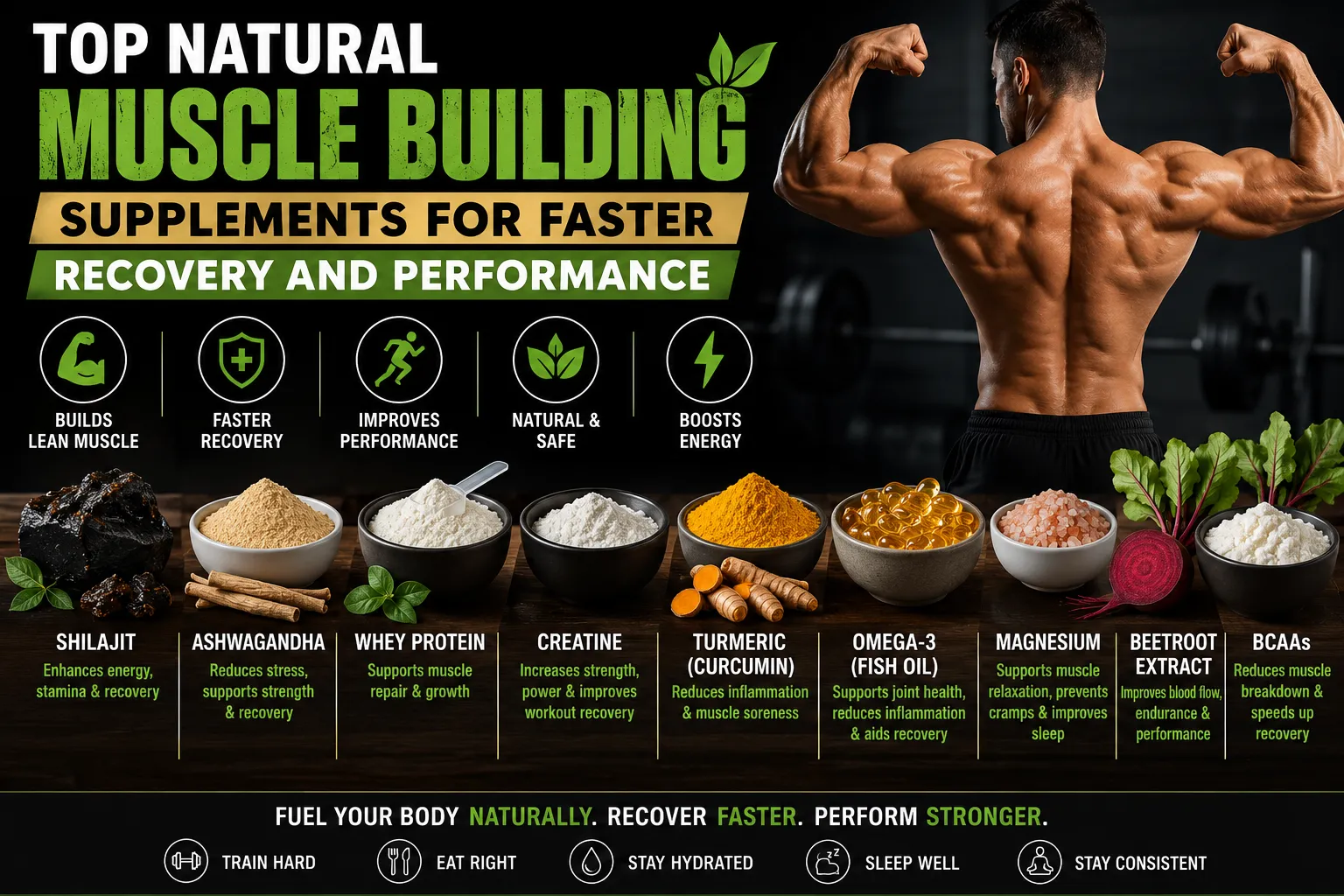 Top Natural Muscle Building Supplements for Faster Recovery and Performance