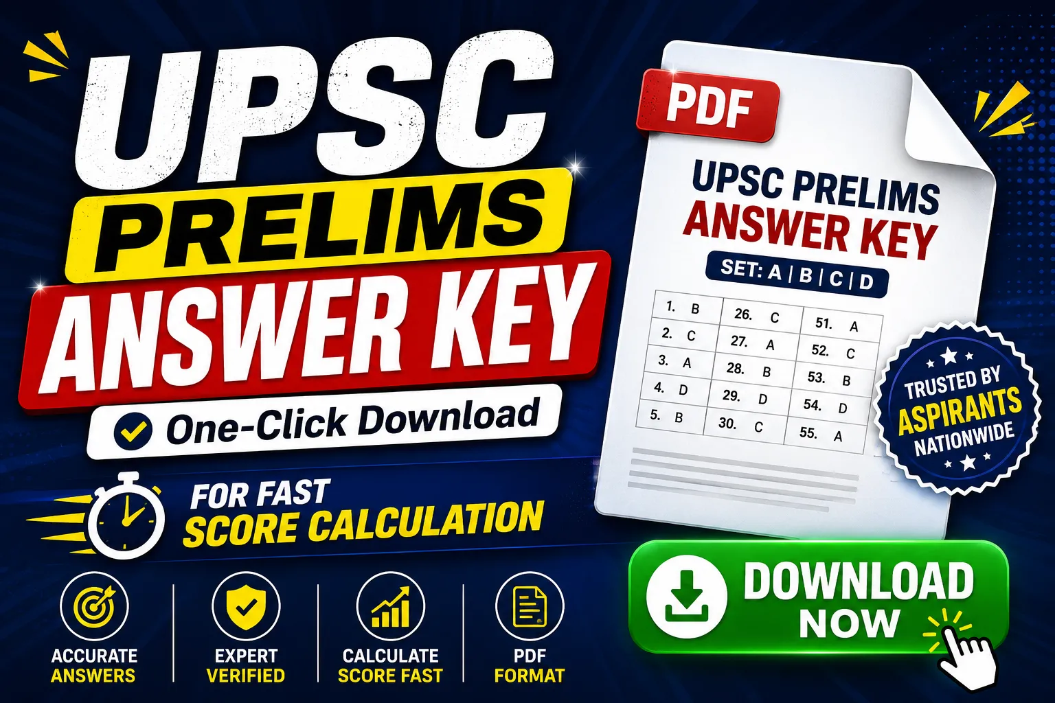 UPSC Prelims Answer Key PDF: One-Click Download for Fast Score Calculation