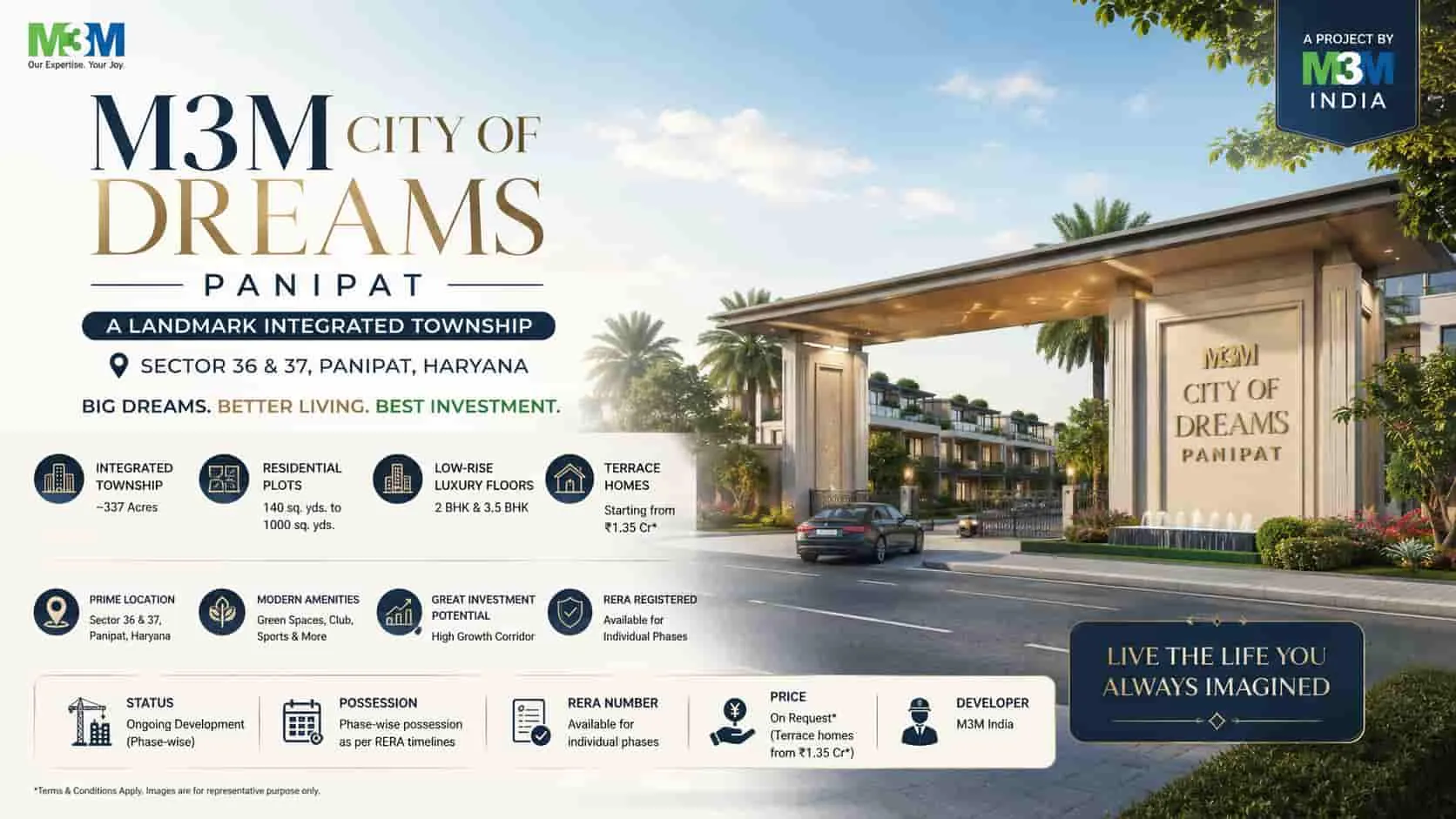 M3M City of Dreams Panipat Price, Location & Features
