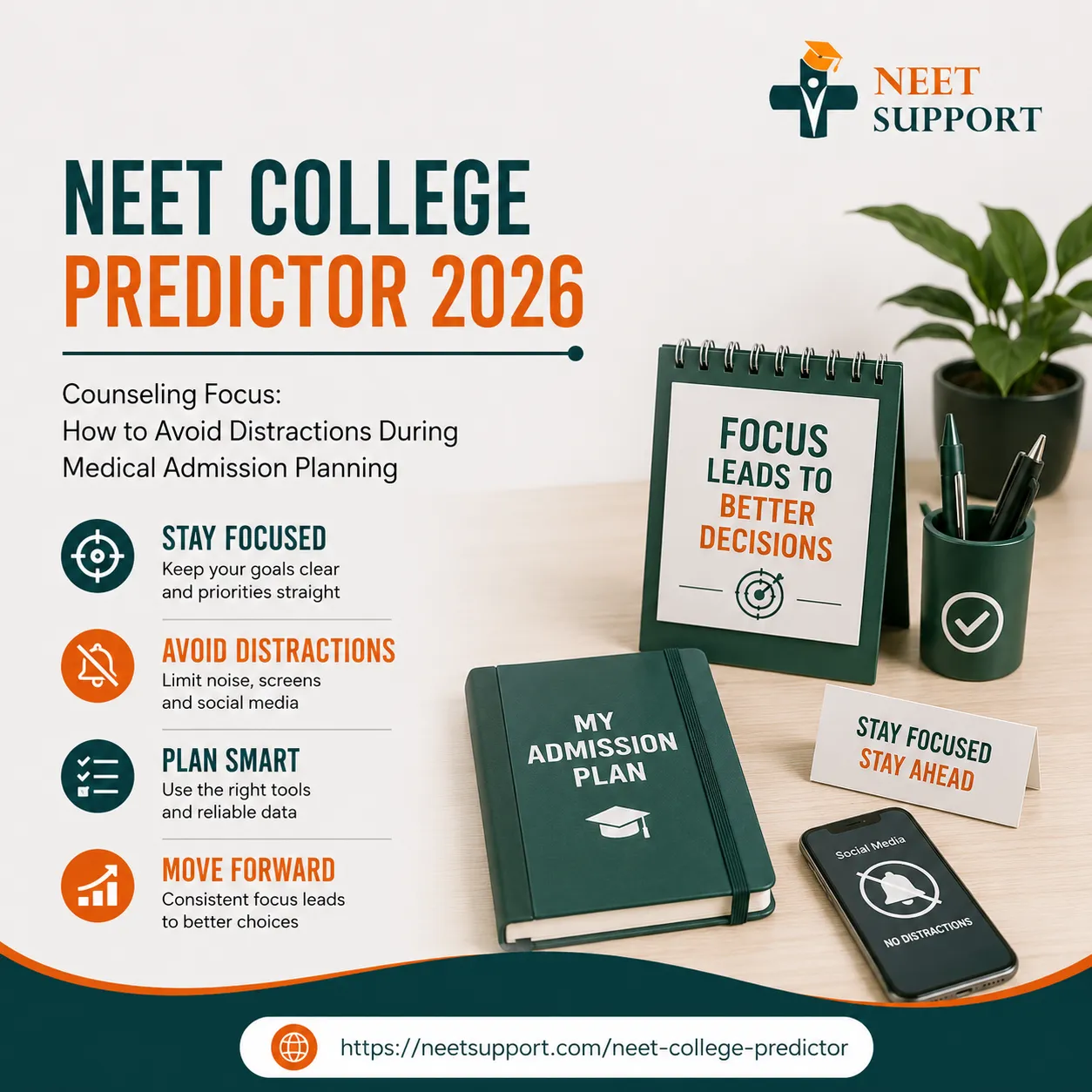 NEET College Predictor 2026 for Counseling Focus: How to Avoid Distractions During Medical Admission Planning