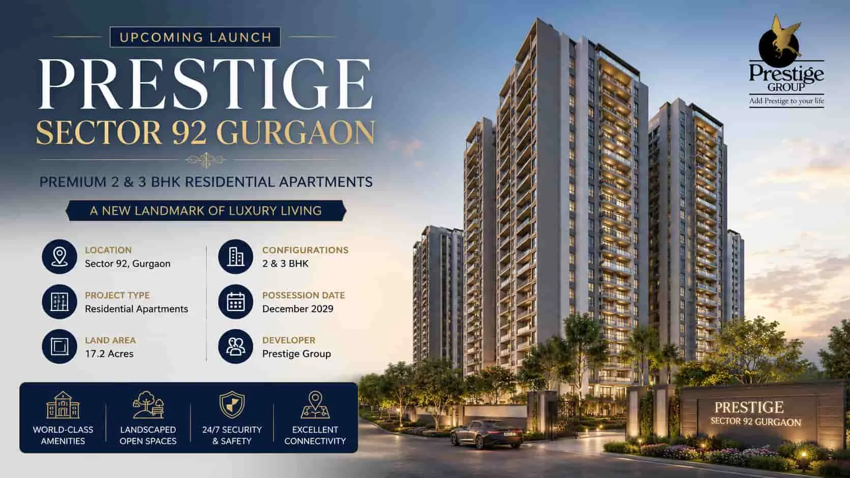 Prestige Sector 92 Gurgaon | Upcoming Apartments in Gurgaon