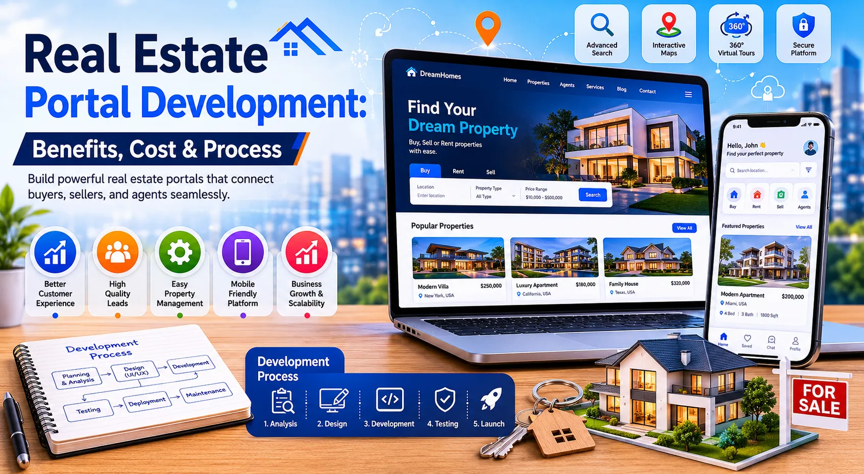 Real Estate Portal Development: Benefits, Cost & Process