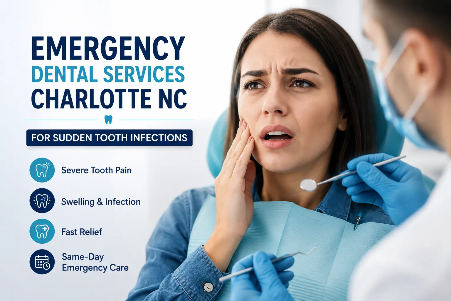 Emergency Dental Services Charlotte NC for Sudden Tooth Infections