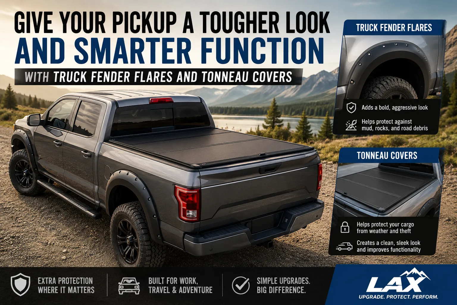 Give Your Pickup a Tougher Look and Smarter Function with Truck Fender Flares and Tonneau Covers