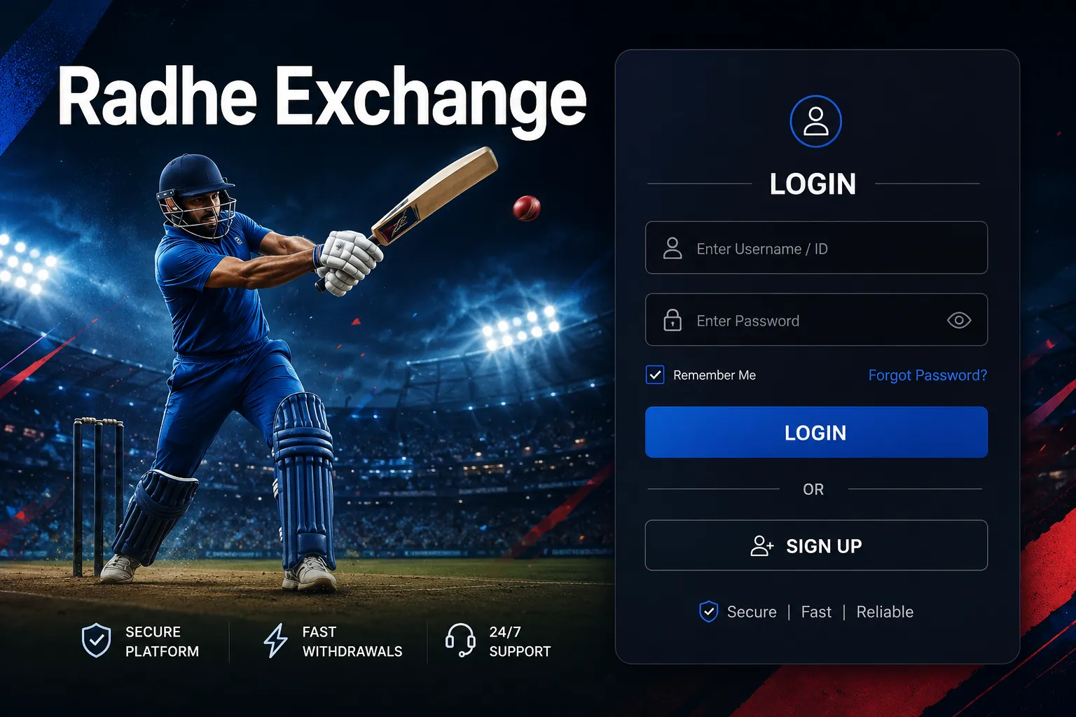 Radhe Exchange Live Cricket Login
