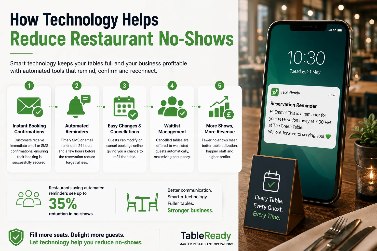 How Restaurants Can Reduce No-Shows and Improve Operations with Smart Ordering & Table Management Technology