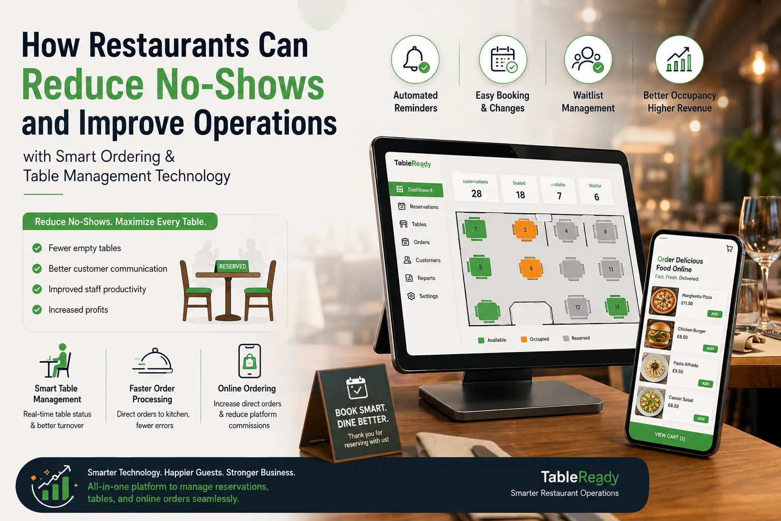 How Restaurants Can Reduce No-Shows and Improve Operations with Smart Ordering & Table Management Technology
