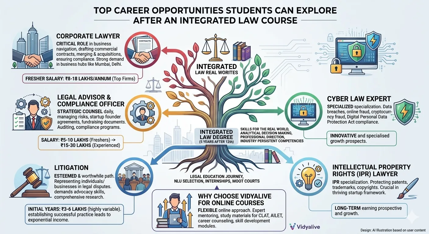 Top Career Opportunities Students Can Explore After an Integrated Law Course