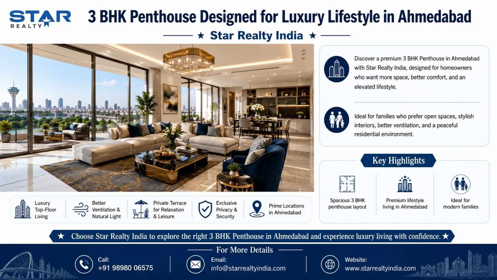 3 BHK Penthouse in Ahmedabad for Luxury Living with Modern Comfort