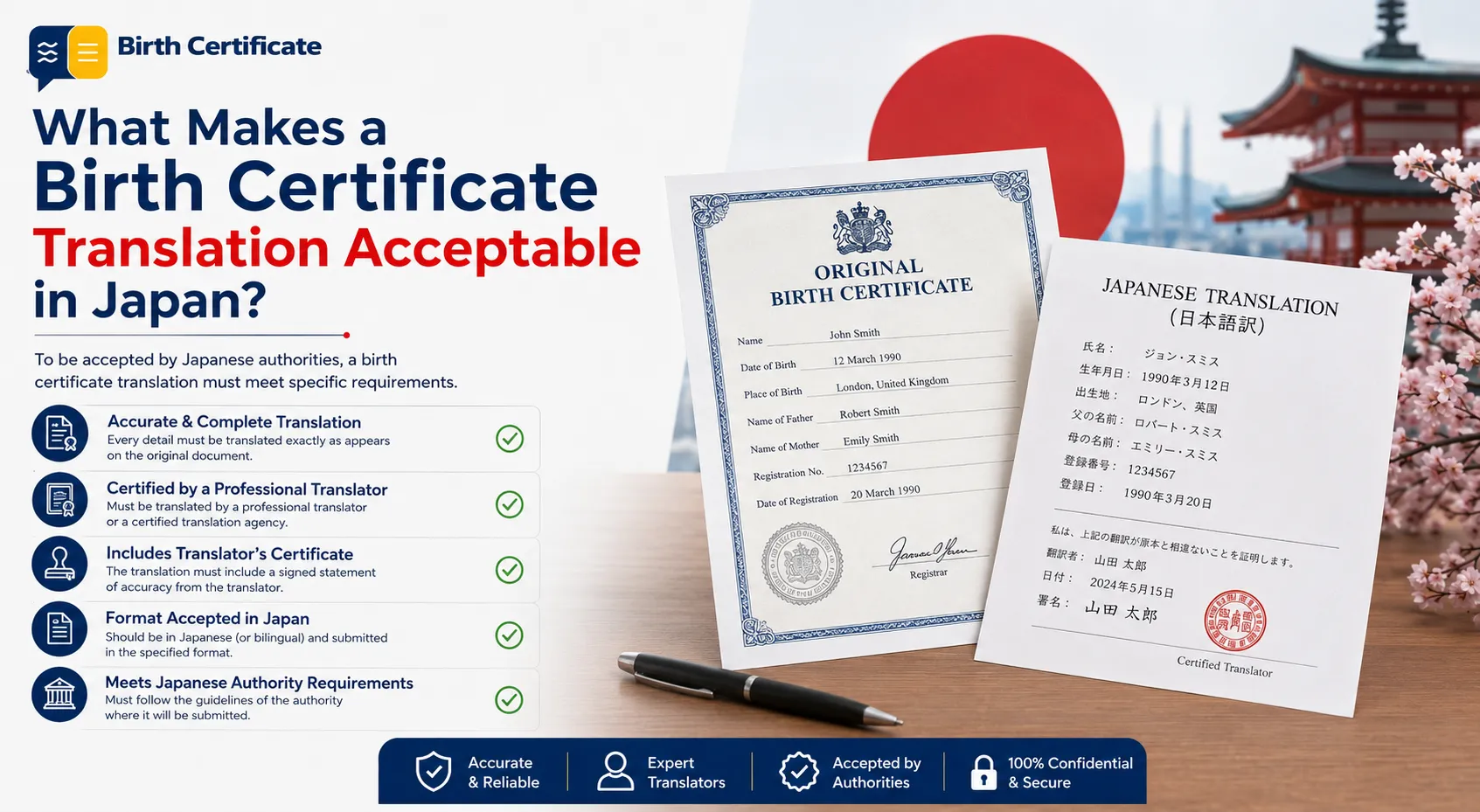 What Makes a Birth Certificate Translation Acceptable in Japan?