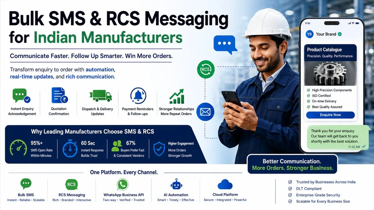 How Indian Manufacturers Win More B2B Orders With SMS & RCS