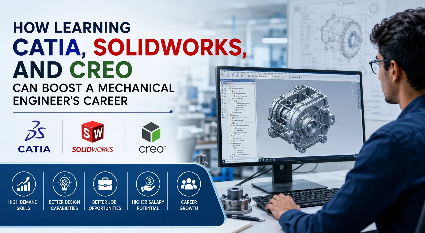 How Learning CATIA, SolidWorks, and CREO Can Boost a Mechanical Engineer’s Career